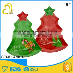 Cheap Quality Assurance Plastic Melamine Christmas Tree Shape Tray thumbnail-1
