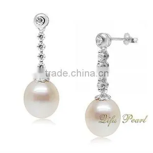 2014 Lastest Indian Design 925 Silver Jewelry Drop Fresh Water Pearl Earrings thumbnail-1
