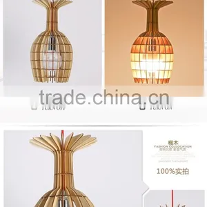 Wooden LED Pendant Light JK-8005B-33 Wooden Restaurant Pendant Lighting E27 Lampholder thumbnail-1
