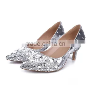 2015 New Arrival High Heel Shoes, Luxury Design Ladies Diamond Crystal Dress Footwear, Party Prom Bridal Wedding Shoes thumbnail-1