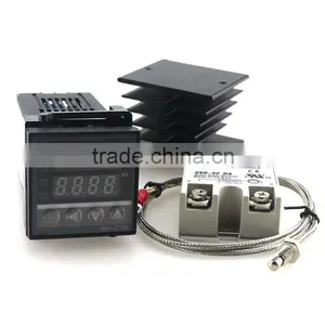 Dual Digital PID Temperature Controller Kit REX-C100 With SSR-40DA + Heat Sink + 2m Quality K Probe thumbnail-1