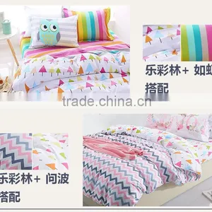 100% Cotton 4 PCS Bedding Sets Duvet Cover, Pillowcases and Flat Sheet. thumbnail-2