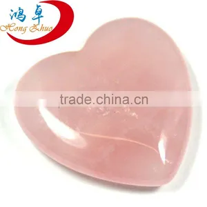 Rose Quartz Carved Flat Hearts Shaped Crystal for Pendents, Collectible thumbnail-2