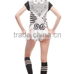 High Quality Custom 3D Printing Hustle Sports Gym Tshirt Women thumbnail-4