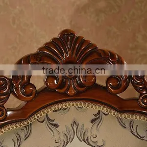Antique Carved Chairs Armchair Solidwood Carved Chair With Fabric thumbnail-6