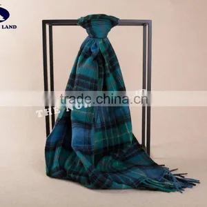 Wool Cashmere Scottish Tartan Scarf thumbnail-2