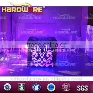 Dubai Wedding Table LED Square Stainless Steel Wedding Table thumbnail-5