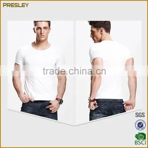 Hot Sale Men's Short Sleeve Slim Fit Gym t Shirts Softextile Cotton Solid Color t Shirts thumbnail-3