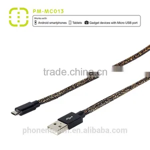 Walnut Micro Leather Cable for Samsung/smart Phone/Android Phone thumbnail-1