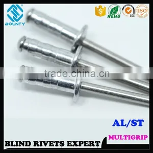 HIGH QUALITY FACTORY DOME HEAD ALUMINUM STEEL MULTI GRIP RIVETS thumbnail-1