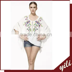 Images of Ladies Casual Tops Embroidery With Lace Trim 2015 Wholesale Quality Choice thumbnail-2