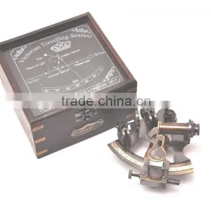 Beautiful Brass Maritime Nautical Sextant - Home Decor Sextant With Wooden Box 1035 thumbnail-1