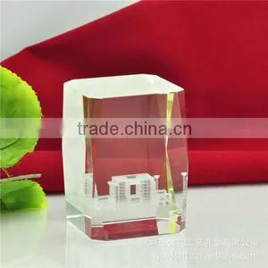 Yijia High Quality Crystal Glass Plaque/block, Blank Rectangle Crystal Cubes thumbnail-2
