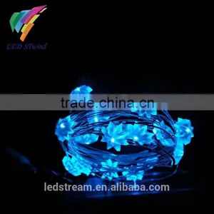 Latest Octagonal Flower LED Silver Color Copper Wire String Lights Fairy Lights for Christmas Holiday Lighting thumbnail-1