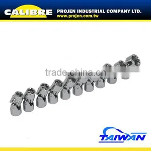 CALIBRE 10PC 10-19mm 6PT 3/8"Dr Universal Joint Socket Set thumbnail-1