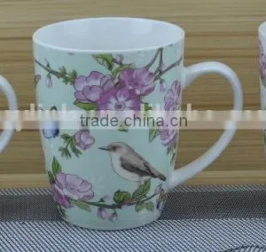 11OZ Bird With Butterfly Full Decal Print Coffee Cups, Shiny Surface Porcelain Mug, KL5004-A415 thumbnail-1