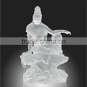 Manjushri Bodhisattva Buddhism Statue Liuli Colored Glaze Wholesale thumbnail-4