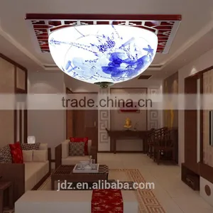 Modern Vintage Porcelain Chandelier Ceramic Wood Celling Light thumbnail-5