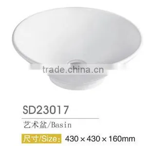 Bowl Shape White Color Ceramic Counter Top Wash Basin Pictures thumbnail-2