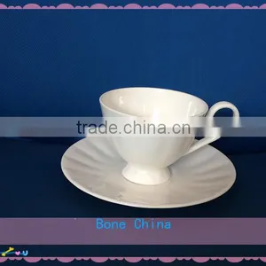 200cc Pure White Porcelain Cup and Saucer With Your Own Decal thumbnail-1