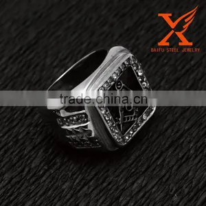 In Stock Stainless Steel Men Designer Finger Rings Boys Rings Fashion Large Metal Rings Masonic Rings thumbnail-4
