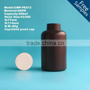 Plastic HDPE Medical Pill Bottle With Child Resistant Cap, 500cc Pharmaceutical Capsule Bottle thumbnail-1