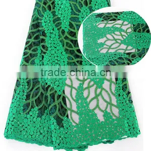 2016 High Quality African Tulle Lace Fabrics for Asoebi/ Nigeria Bridal Embroidered Tulle Lace Fabric thumbnail-1