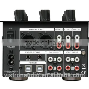 Professional Two-Channel Scratch Mixer With 3-band EQ per Channel and USB MP3 DUX2.0 Made In China thumbnail-2