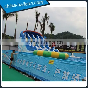 Giant Inflatable Wave Slide With Metal Frame Pool / Inflatable Water Island thumbnail-2