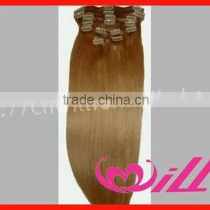 Top Quality Gold Full Head Clip In Hair Extension Human Hair Extension thumbnail-1