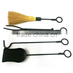 5 Piece Matte Black Hearth Center, Log Rack With Fireplace Tools thumbnail-6
