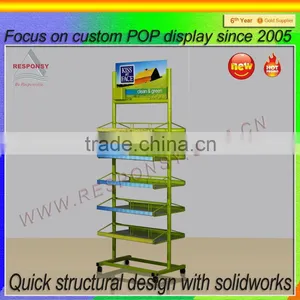 Cost-saving Muti-tiers Beverage Metal Wire Racks Display Shelf thumbnail-1