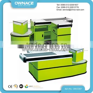 Hypermarket Checkout Counter Cashier Table Desk With Display Hook thumbnail-1