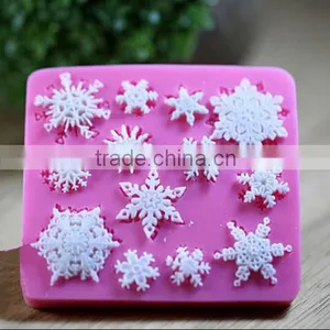 Christams Silicone Snowflakes Cake Mold / Xmas Fondant Cake Decoration Mould / Silicone Molds for Cake Decorating thumbnail-1