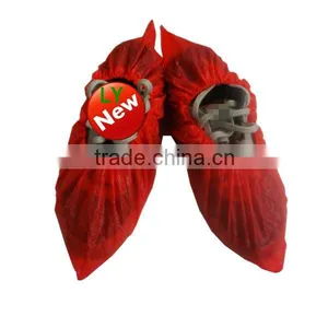 Disposable Red pe Shoe Covers for Women thumbnail-1