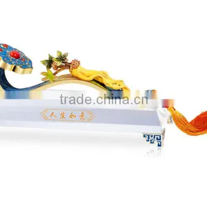 RORO Chinese Trational Wish Ruyi Ginseng Enamel Crystal Glass Decorative Article for Home Decoration/gift thumbnail-1