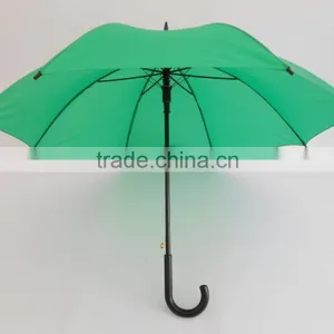 Deluxe Wooden Shaft Bright Color Rain Umbrella thumbnail-3