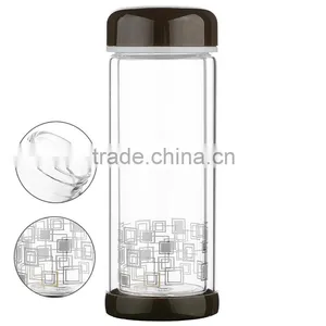 200ml Drinking Water Bottles With Colorful Lid Double Wall Glass Water Bottle for Tea thumbnail-4