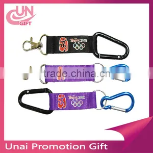 2016 New Colorful OEM Aluminum Carabiner Hook With Custom Logo Lanyard Low Moq thumbnail-2