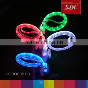 Factory 100cm Glow Flash Mobile Phone LED Light Micro Usb Cable, Luminous Micro USB Cable thumbnail-1