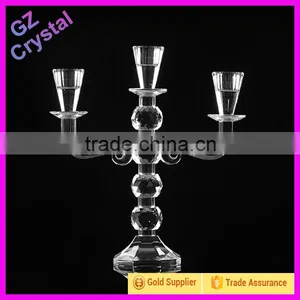 Elegant Wedding Centerpiece Candle Holder 3 Arms Crystal Candelabra thumbnail-1
