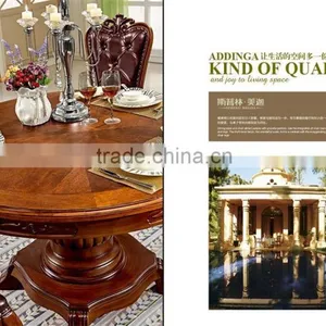 Dark Brown Round Dining Table and Chair thumbnail-2