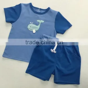 Baby T Shirt Short Sleeve Summer Cotton Baby Bodysuits Sets thumbnail-1