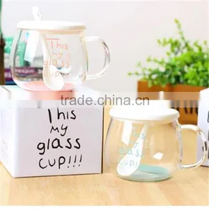 High Borosilicate Material Creative Fruit Glass Cup With Ceramic Spoon and Lid for Restaurant thumbnail-2