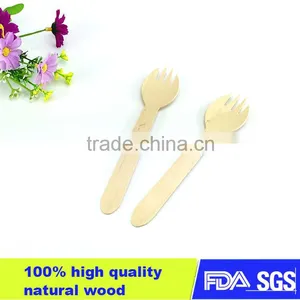 Natural Disposable Wooden Cutlery Spoon Fork Knife thumbnail-2