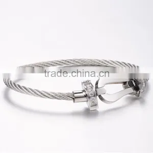 Bracelets Men 2016 Trending Products Natural Color 316l Stainless Steel Jewelry AAA Zircon Inlay Wholesale Fashion Bangle thumbnail-2