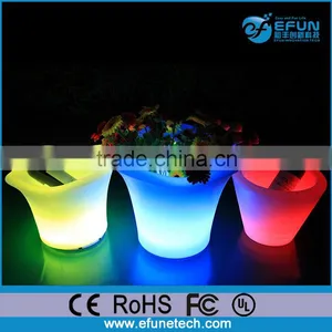 pe Material Illuminated Rgb Color Changing Glowing Flower Pot, Led Lighted Planters thumbnail-1