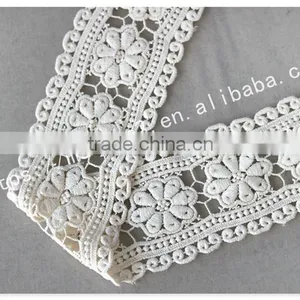 Newest Design 8cm Width Flowers Embroidery Cotton Lace Trim Wholesale thumbnail-4