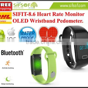 SIFIT-8.6 New Wristband Pedometer Waterproof, Steps Counter Acitvity Tracker, Heart Rate Monitoring thumbnail-1