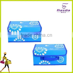Floral Printing Non Woven Fabric Folding Storage Box thumbnail-1